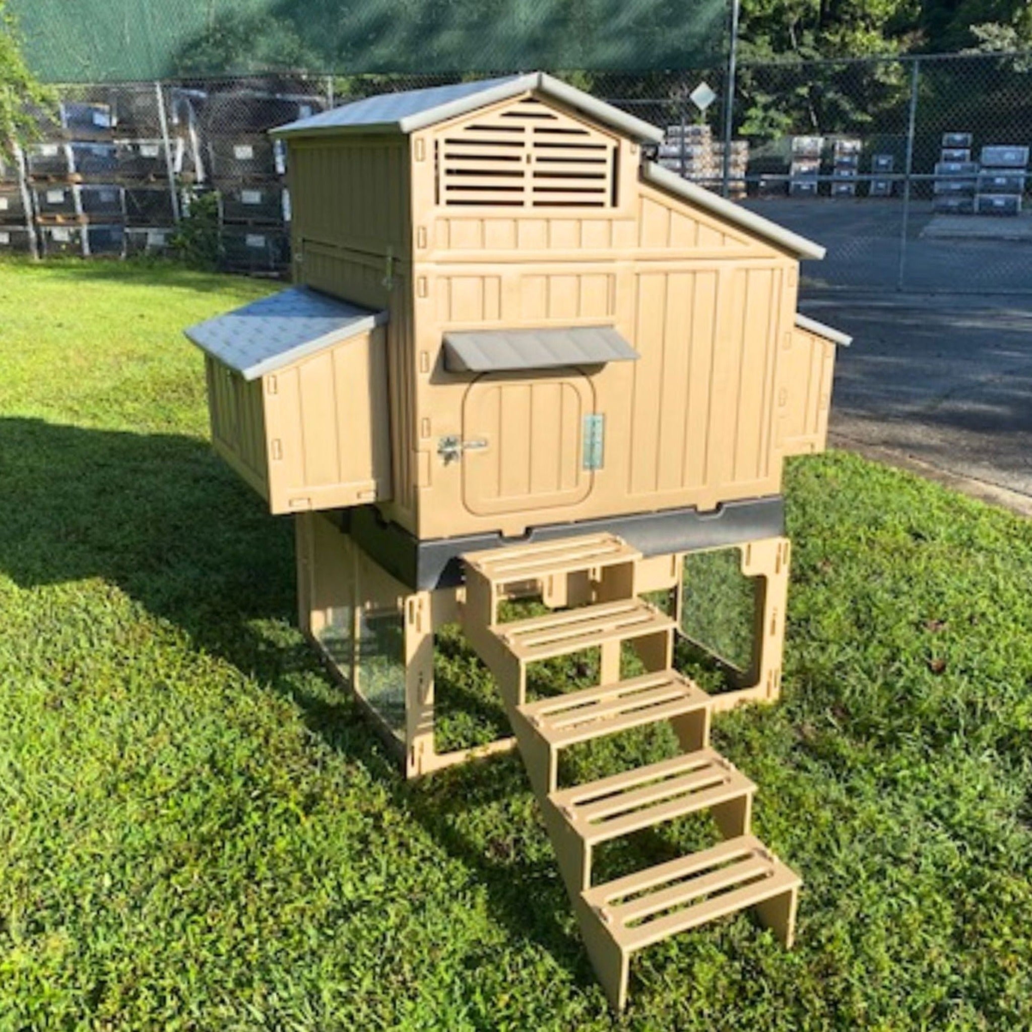 Hatching Time Large Chicken Coop with Stand and Stairs & Run