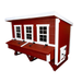 OverEZ Chicken Coop XL Red Left Front 