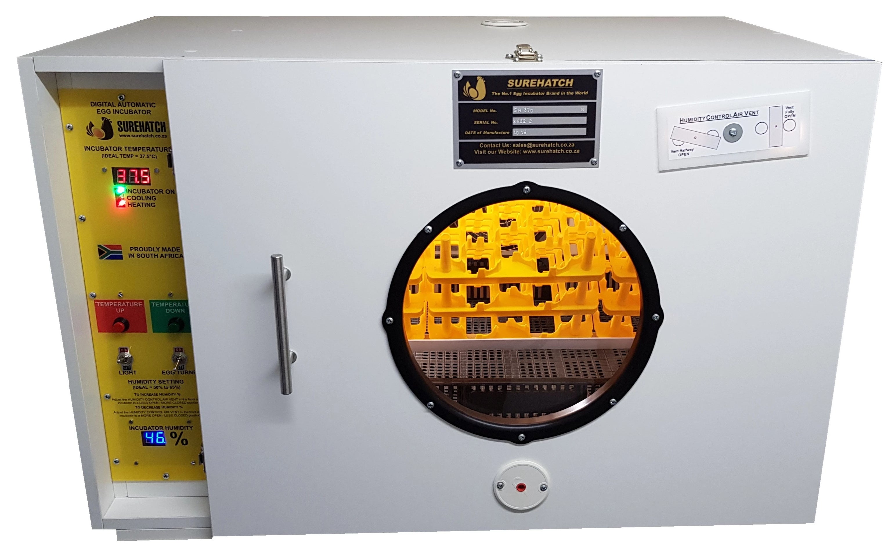 Surehatch SH370 Egg Homesteader Incubator - Auto Digital Egg Incubator