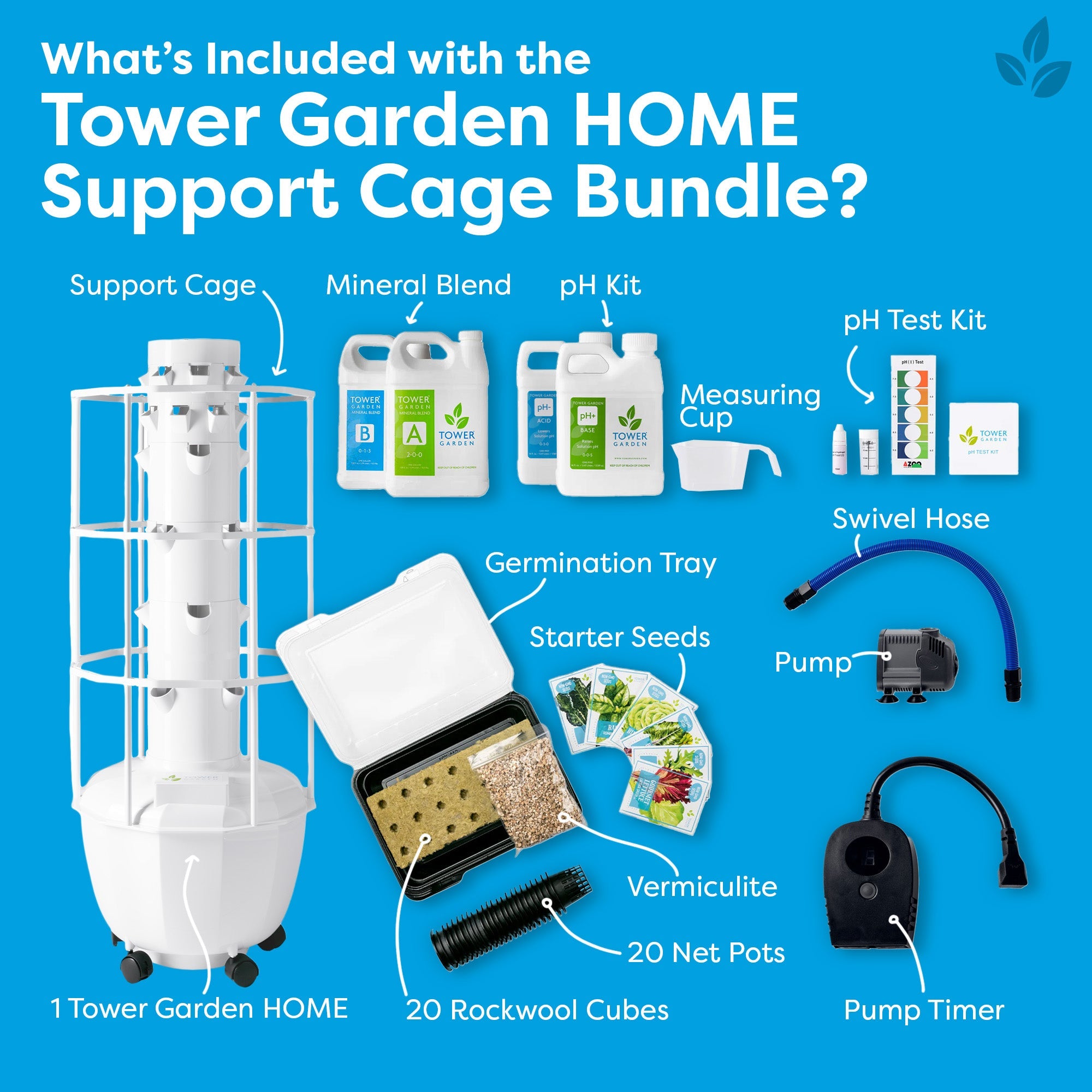 Tower Garden HOME with Support Cage Bundle