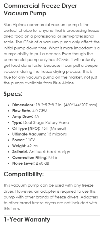 Blue Alpine Large Freeze Dryer